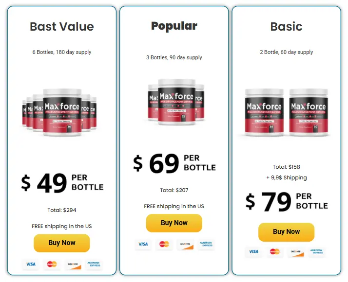 Max Force Special Discount Pricing